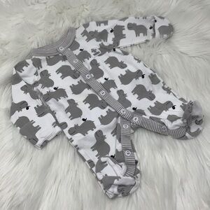 Just One You by Carter’s White & Grey Hippos Onsie